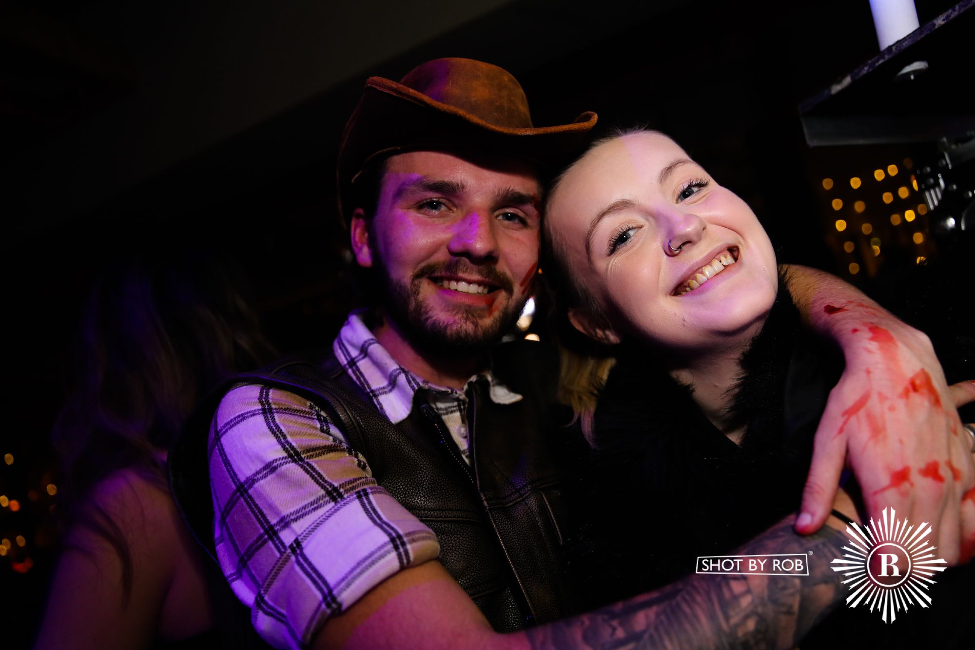 Revellers in Halloween costumes