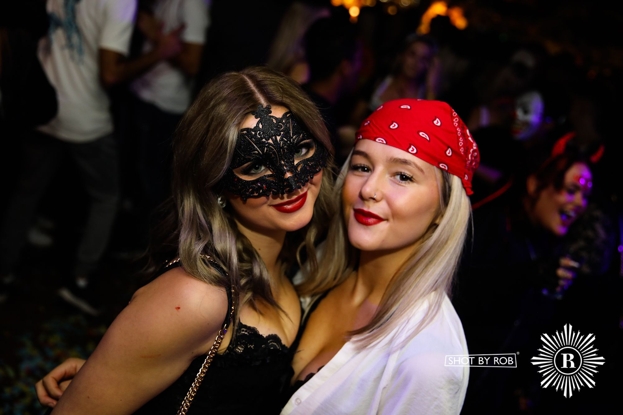 Revellers in Halloween costumes