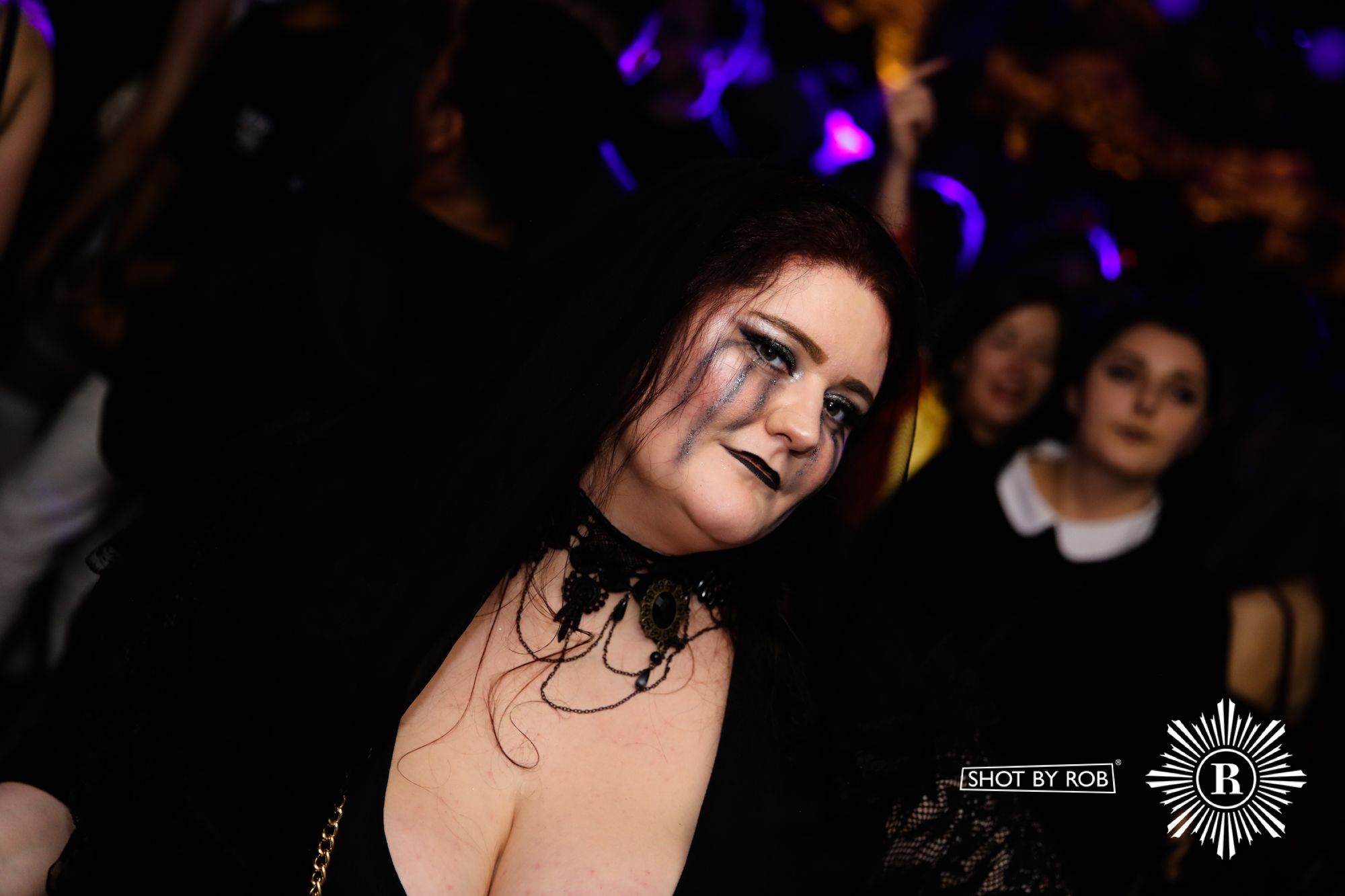 Revellers in Halloween costumes