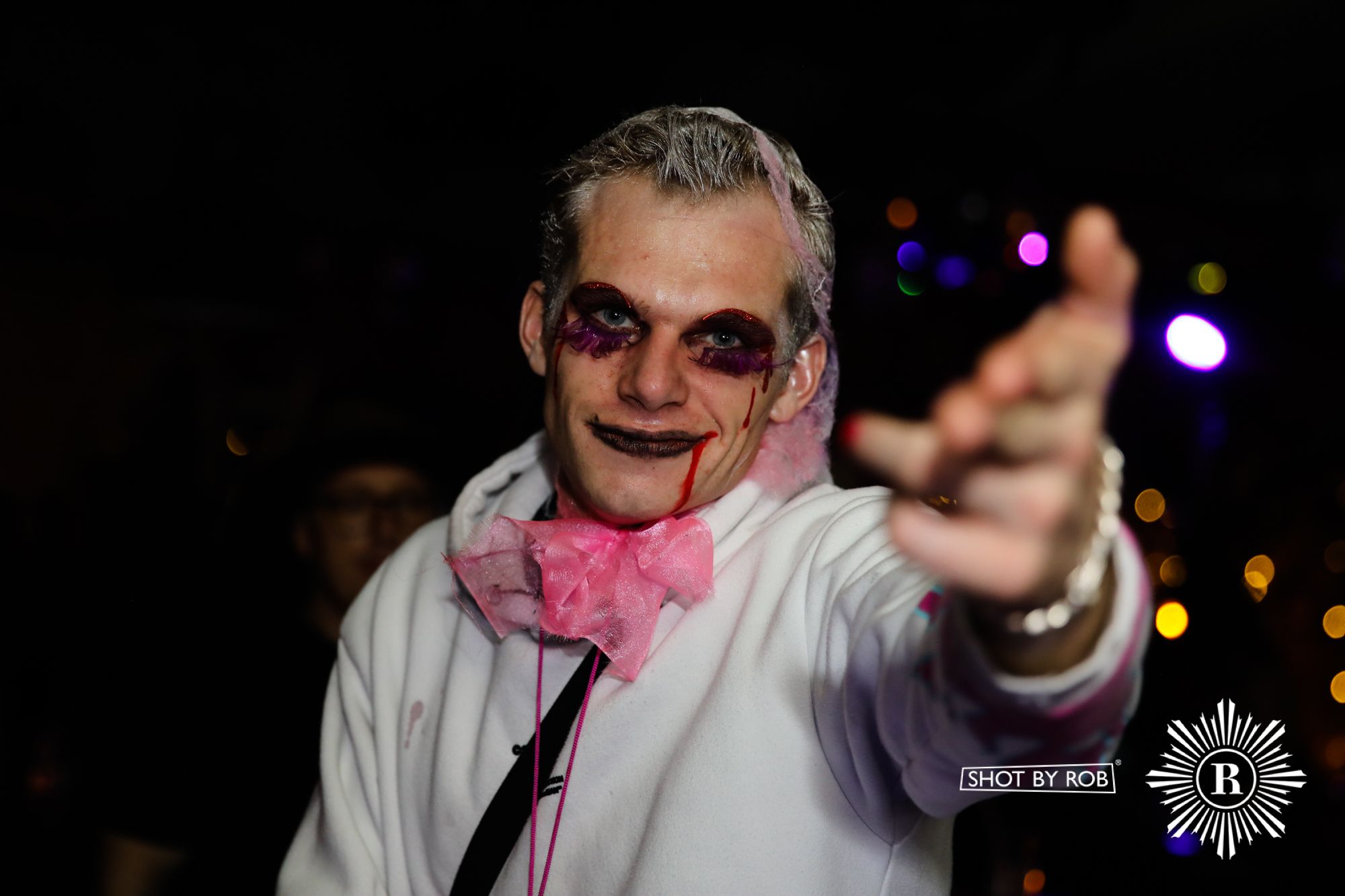 Revellers in Halloween costumes