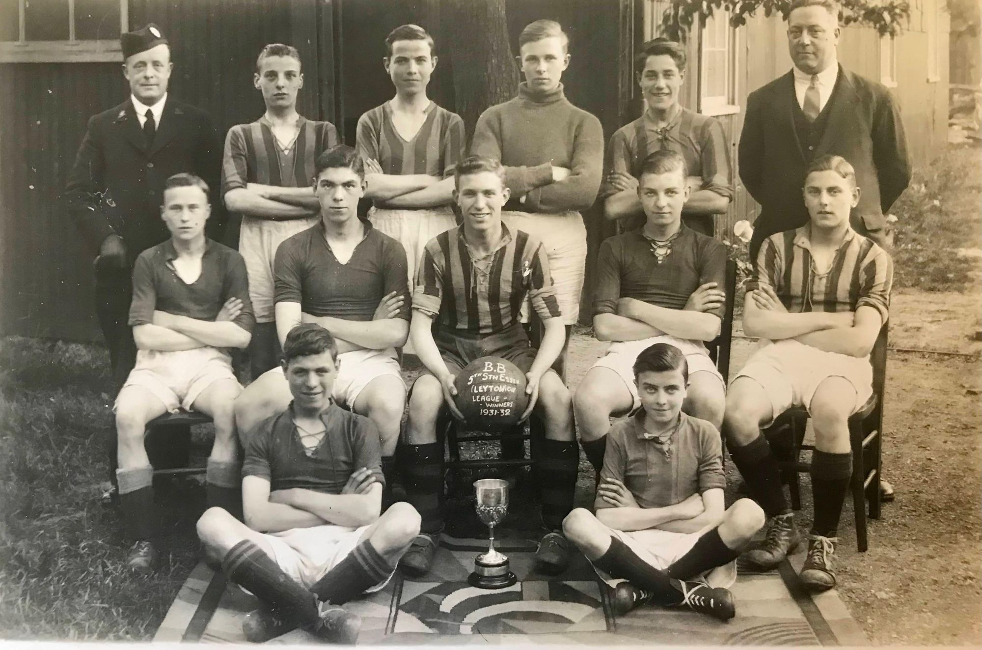Dad as the 16-year-old captain of the Leytonstone Boys' Brigade team