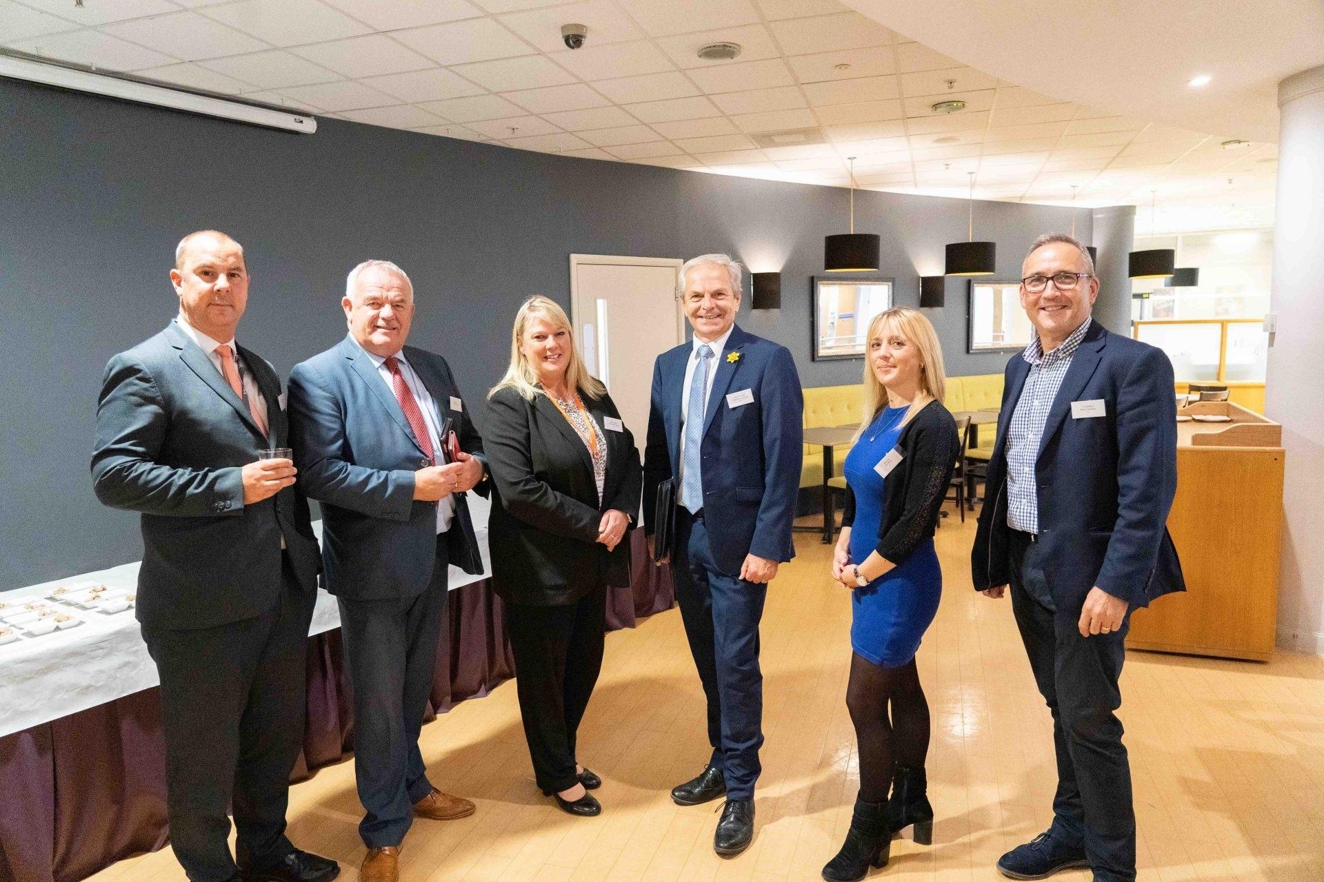 Gary Brenton – Wollens, Jim Parker – Torbay Weekly, Kelly Sooben – South Devon College, Steve Reynolds – Torbay Business Forum, Sally Ellis – Met Office and Tim Godfrey – Bishop Fleming
