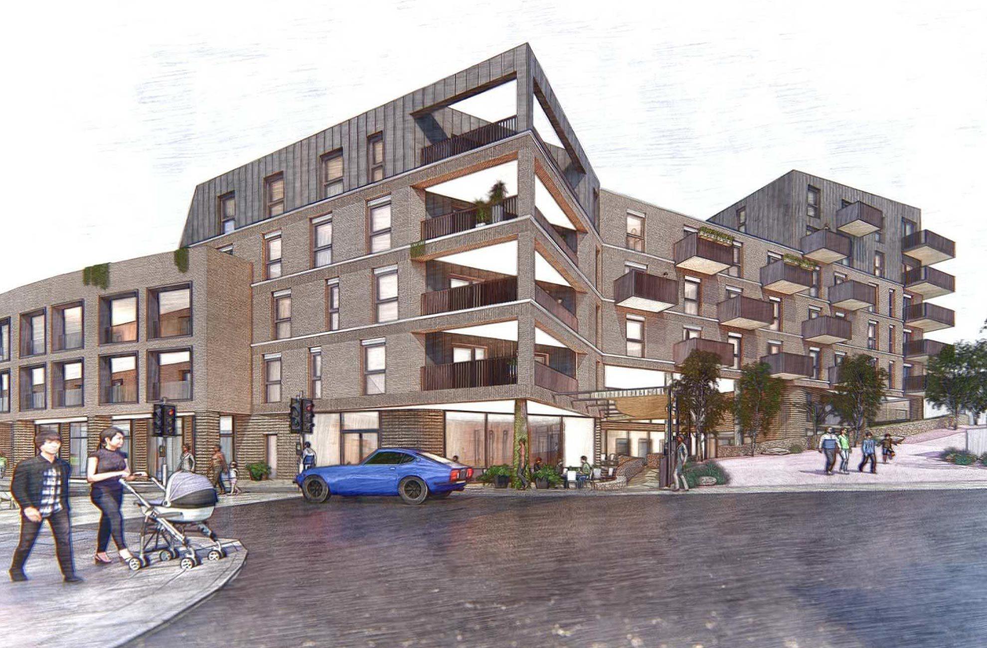 An impression of how the Crossways mixed-use development will look. Credit: ADG Arhcitects/Torbay Council