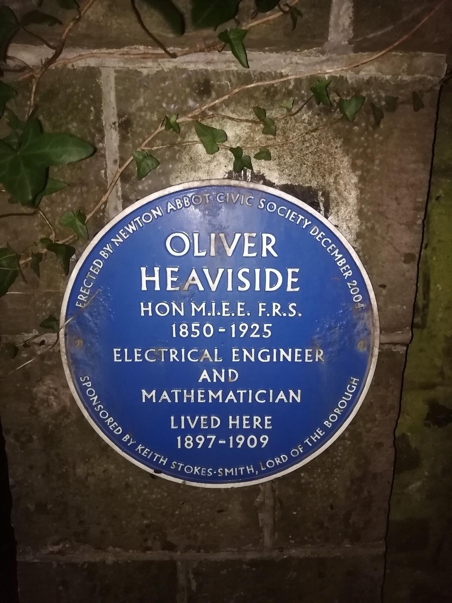 The blue plaque at Oliver Heaviside's home in Totnes Road, Newton Abbot. Credit: Newton Abbot Civic Society
