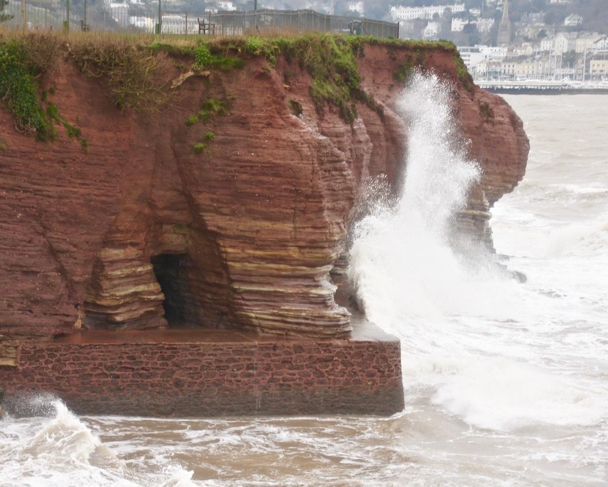 The cliffs take a pounding. Credit: Stephen Coombes