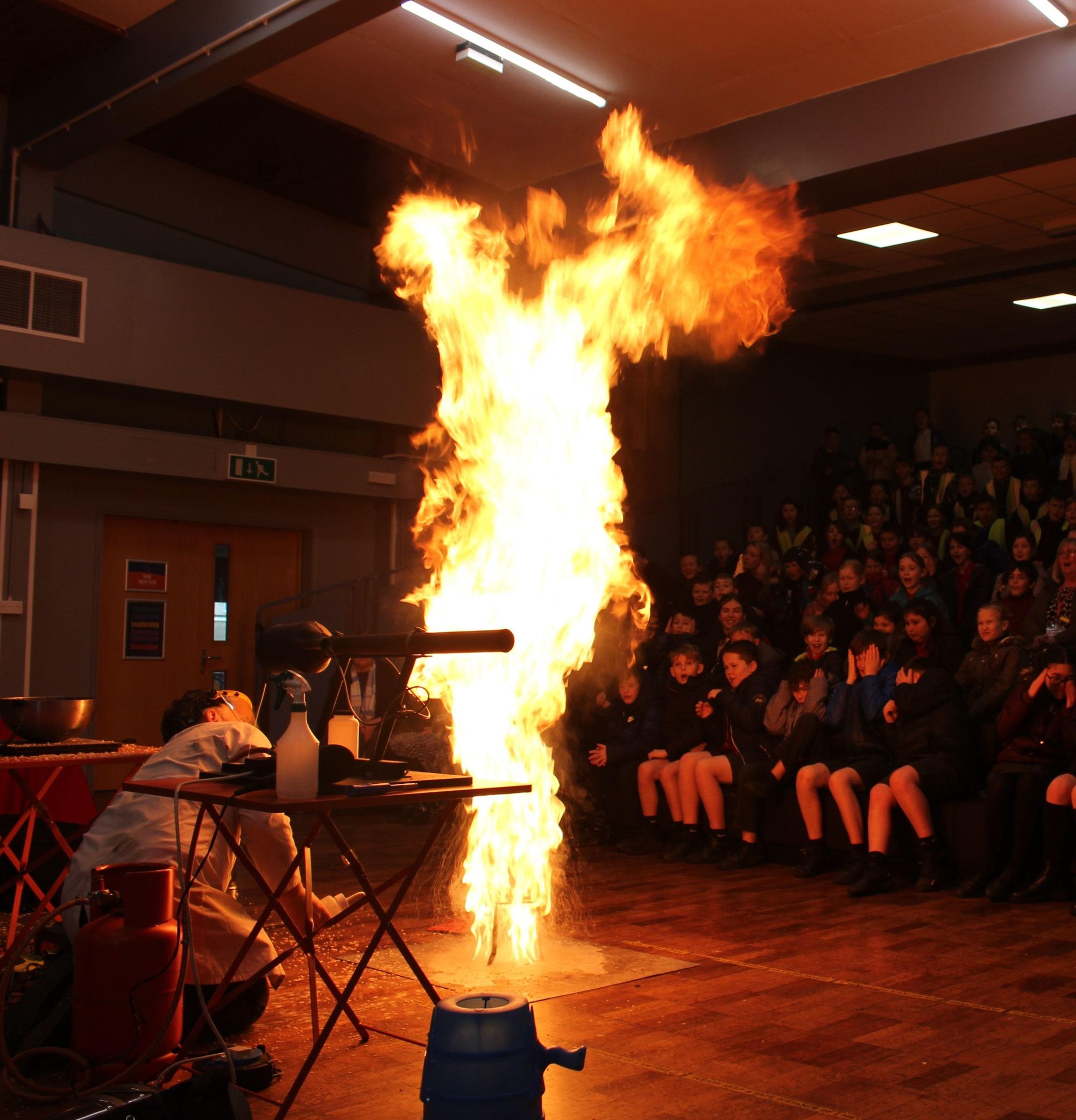 The audience at the Wonderstruck event are left amazed with science experiements.