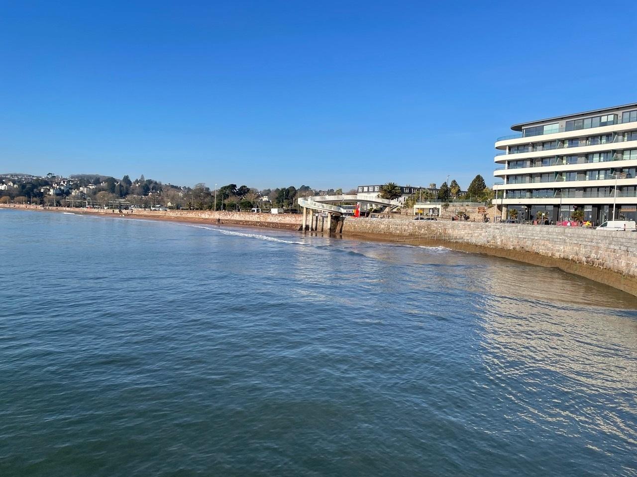 Winter sunshine at Abbey Sands, Torquay. Credit: Stephen Coombes