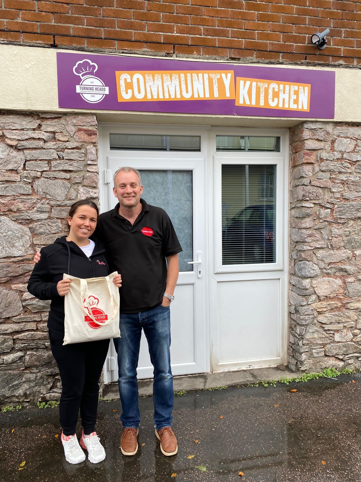 Alan Tilley with a service user at the Turning Heads Community Kitchen.