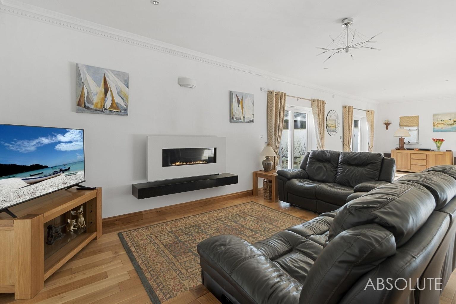 The lounge area features a modern gas fire. Credit Absolute