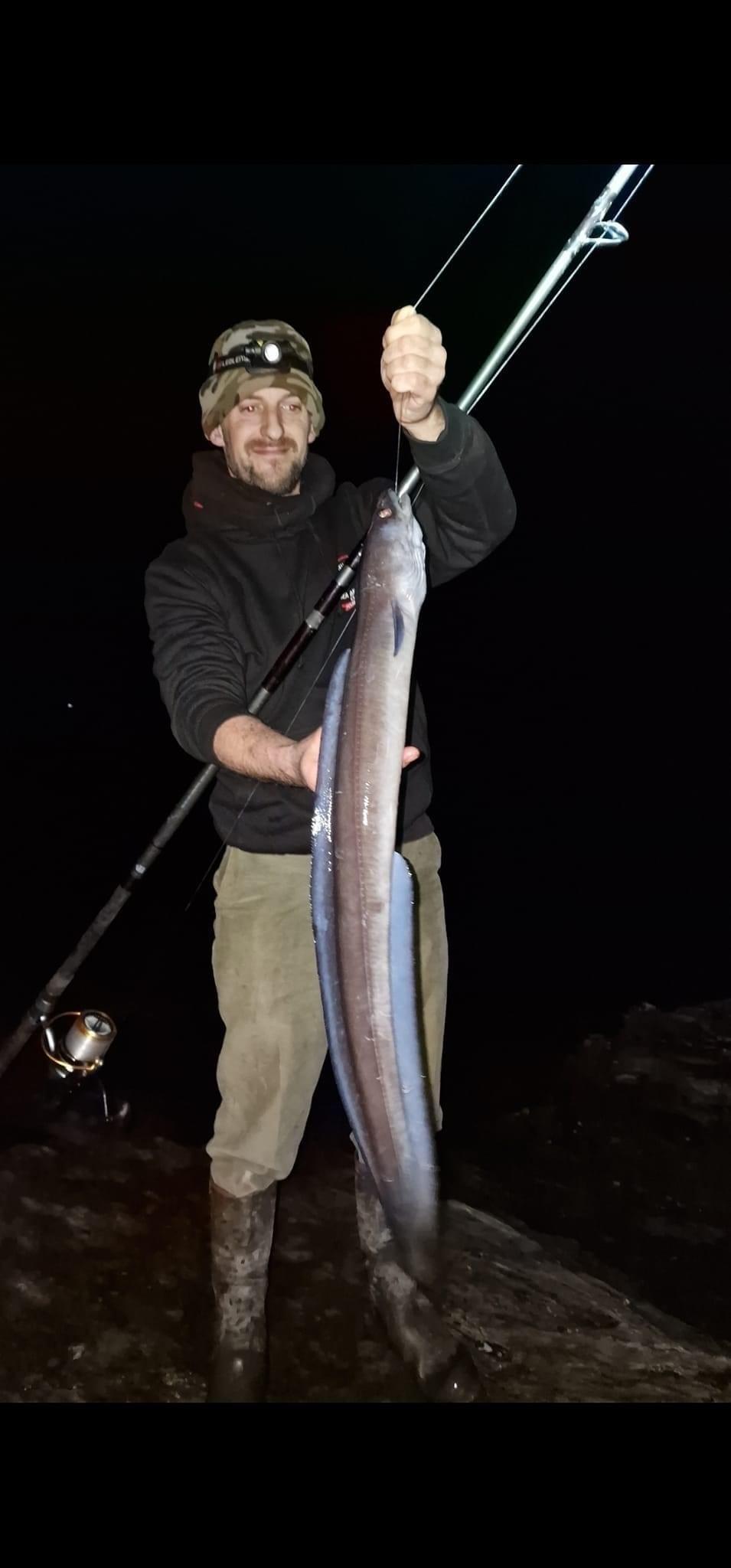 Daniel Patrick with a conger eel.