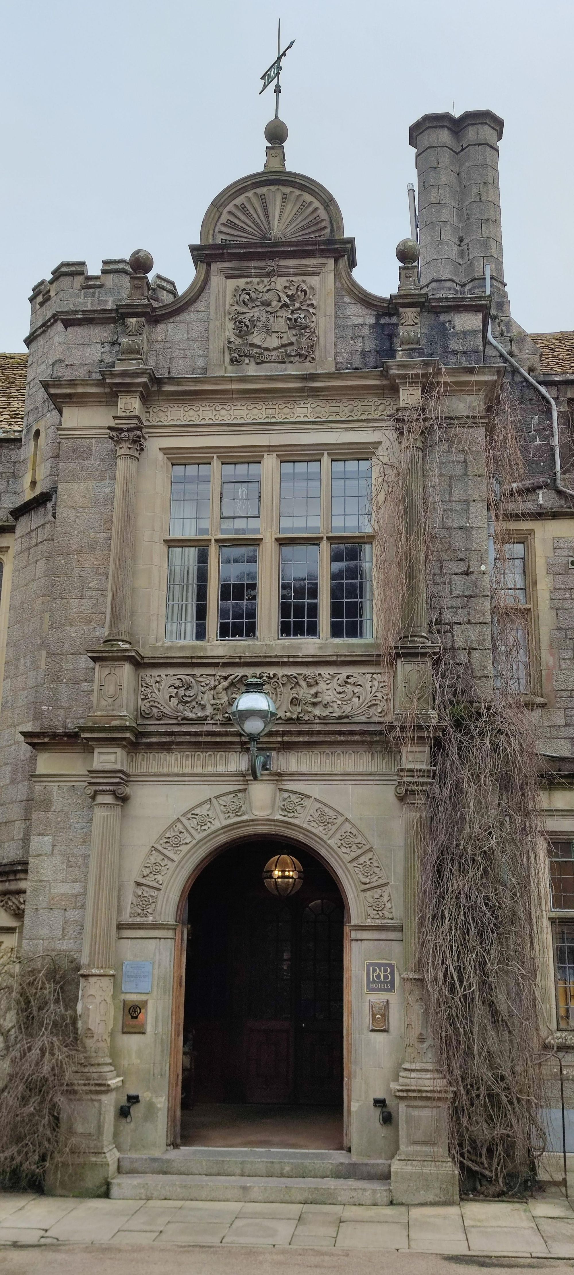 The main entrance to Bovey Castle Hotel. Credit: David Phillips