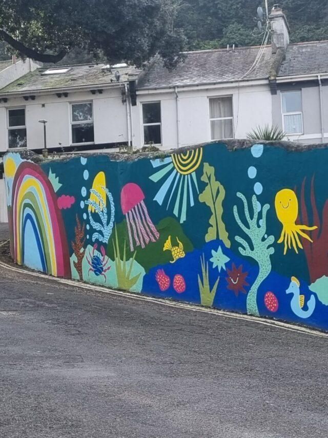 The eye-catching mural at Warren Hill, Torquay