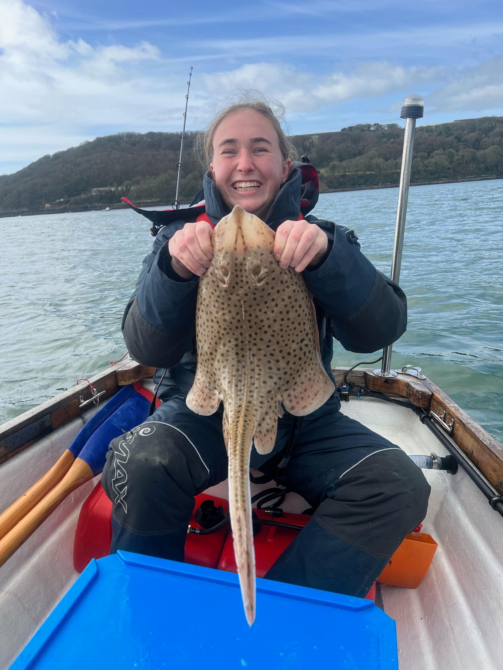 Lizzie Francis with a spotted ray