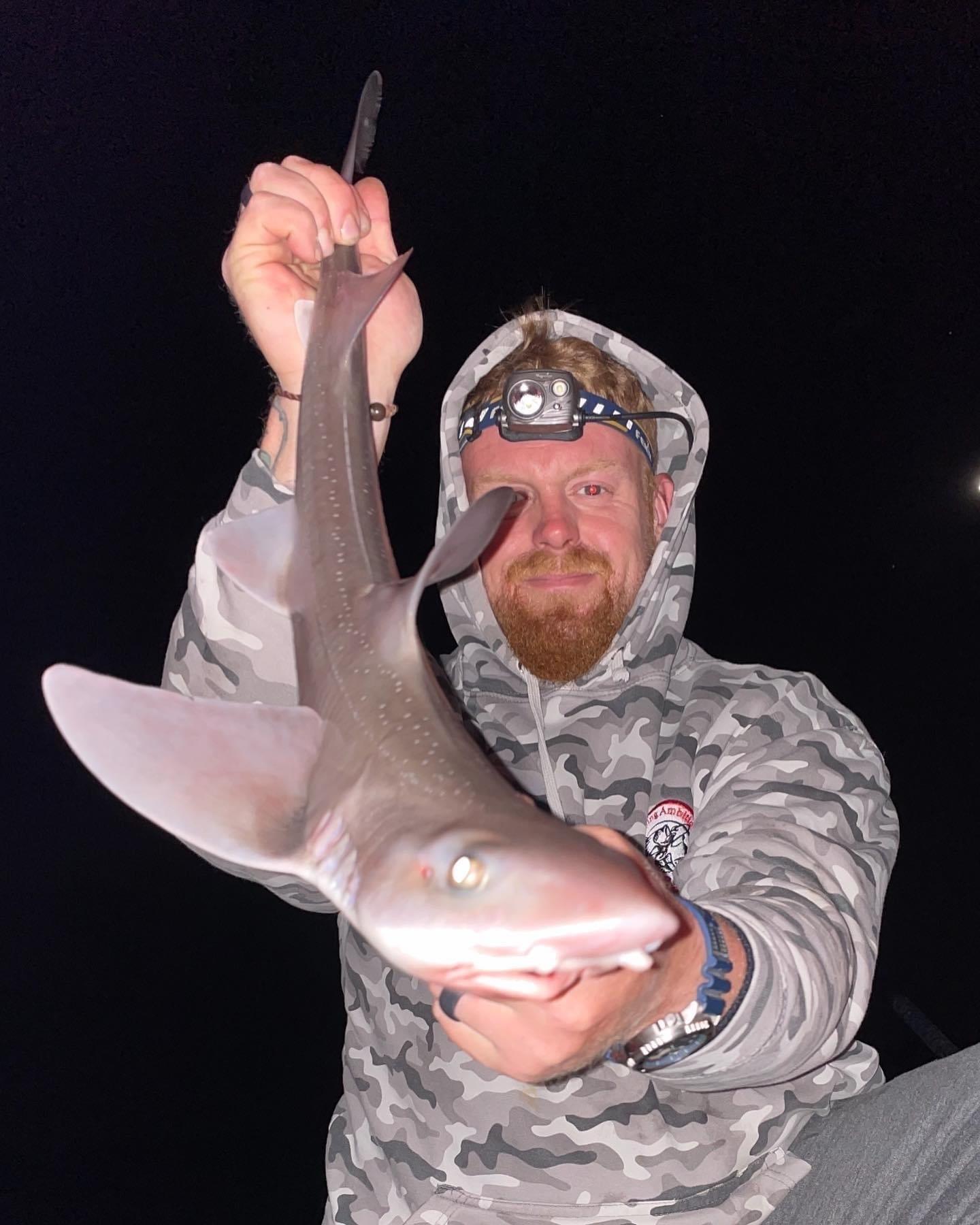 Chris Wagstaff with a shore-caught smoothhound