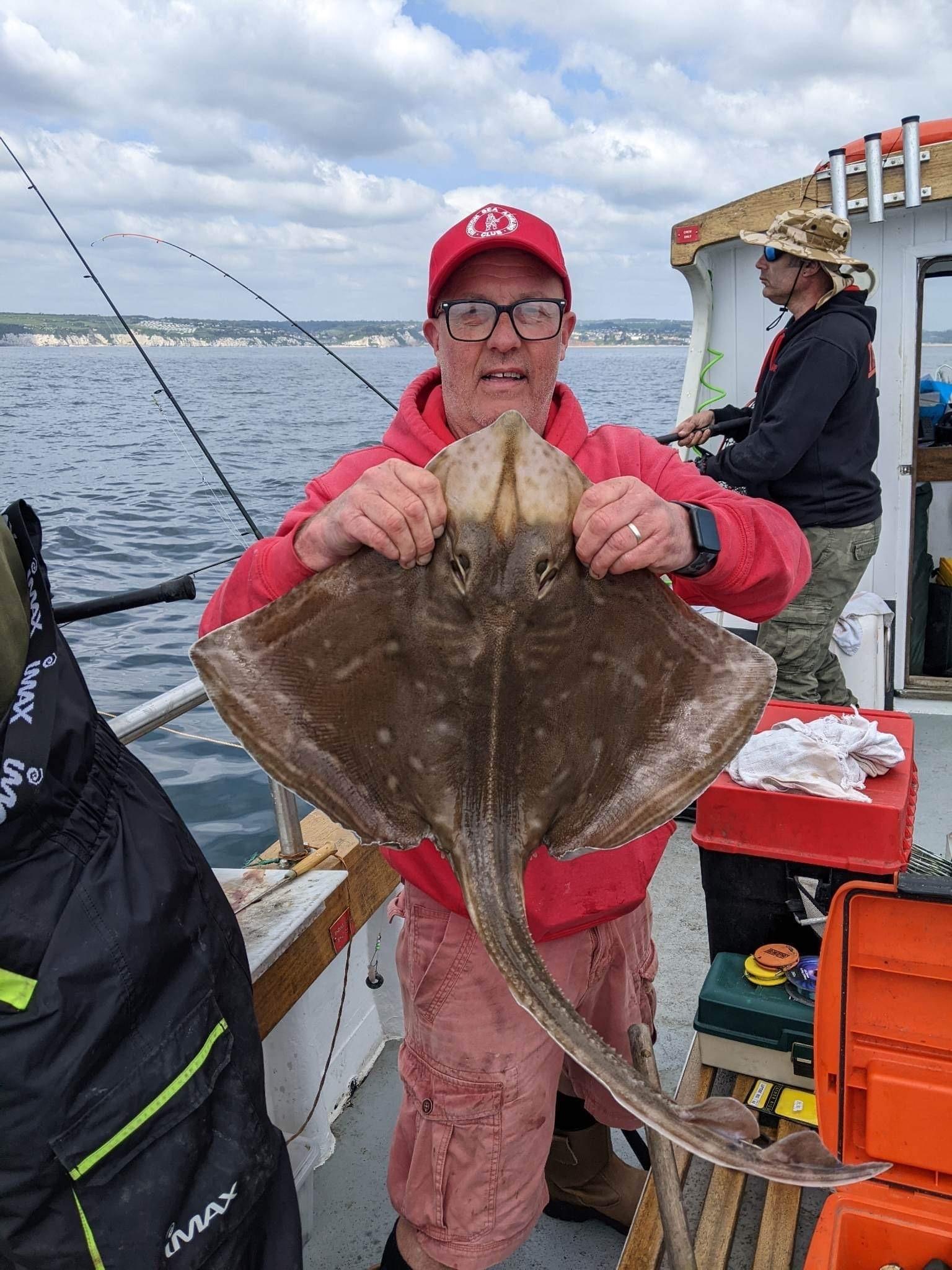 Steve Shorter with an 8lbs 10oz small-eyed ray caught aboard Orca out of Beer 